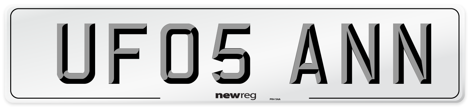 UF05 ANN Number Plate from New Reg